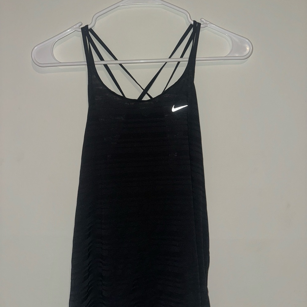Nike Black Fitted Backless Tank Top